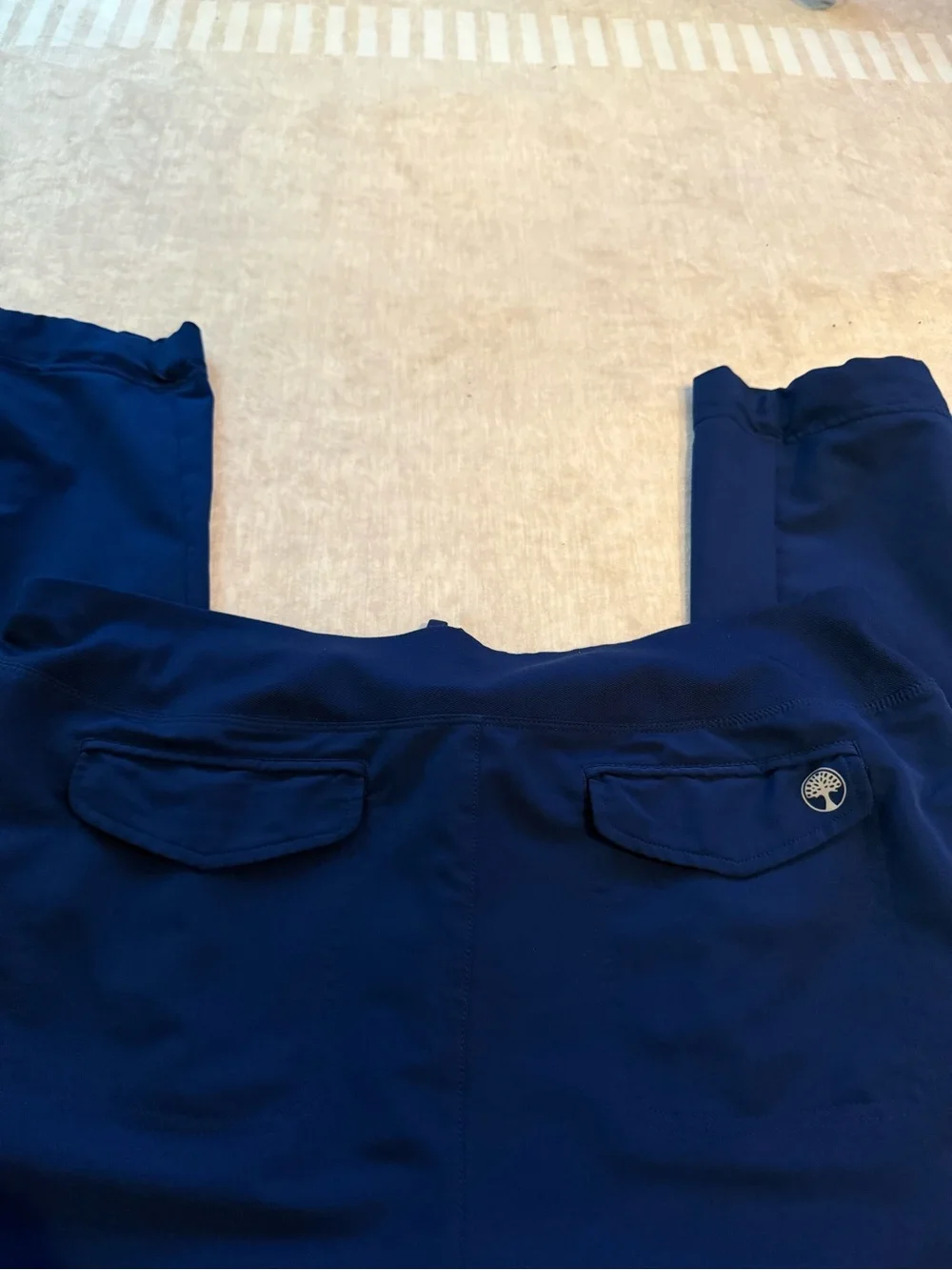 healing hands Navy Blue V-Neck Scrub Top & Drawstring Pants Set